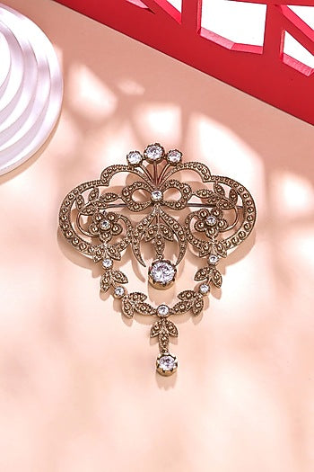Gold Brass Brooch