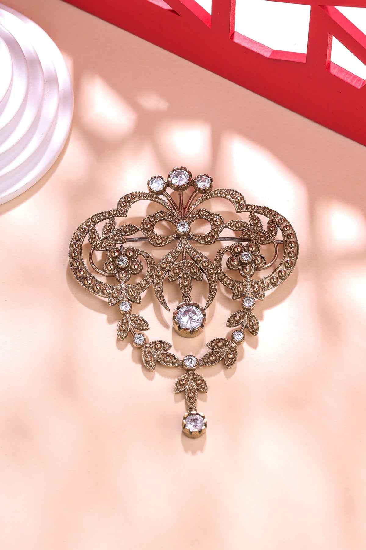 Gold Brass Brooch