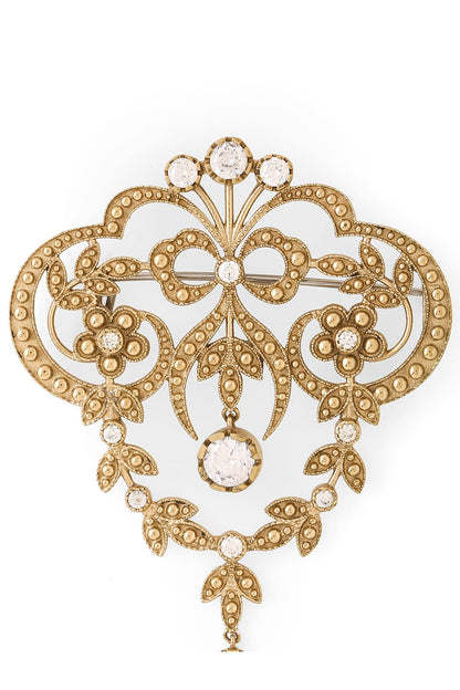 Gold Brass Brooch