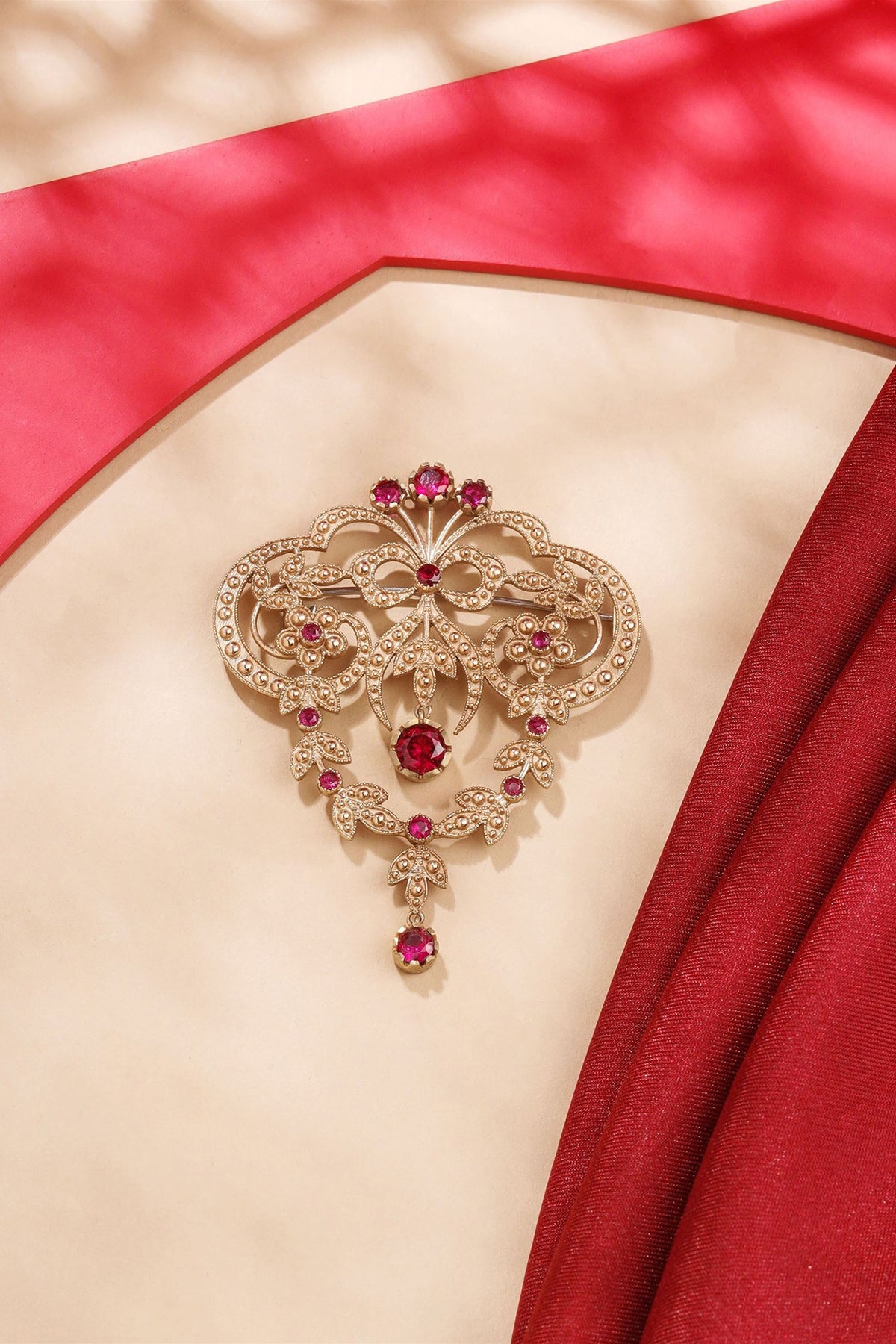 Gold Brass Brooch