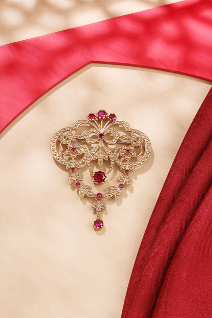 Gold Brass Brooch