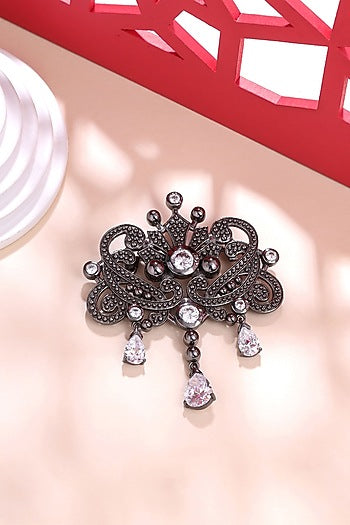 Grey Brass Brooch