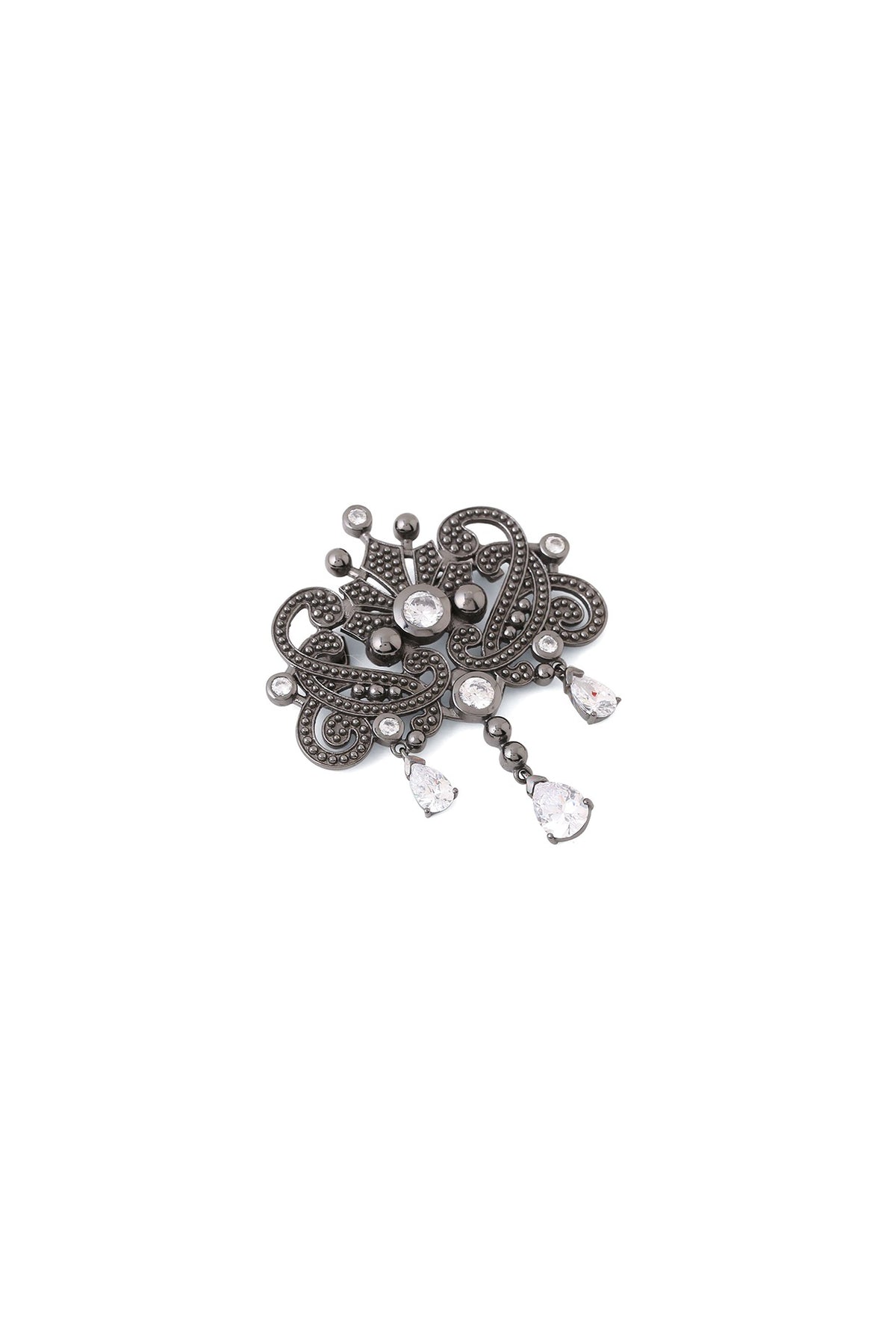 Grey Brass Brooch