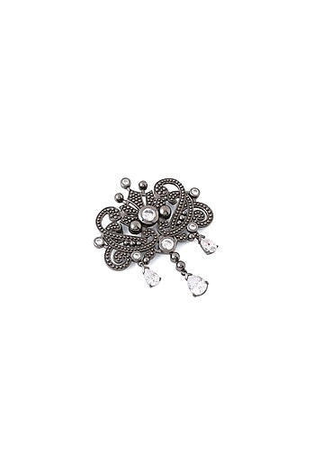 Grey Brass Brooch