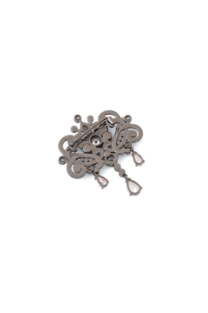 Grey Brass Brooch