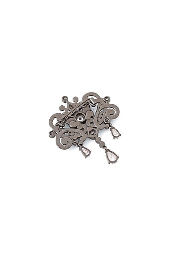 Grey Brass Brooch