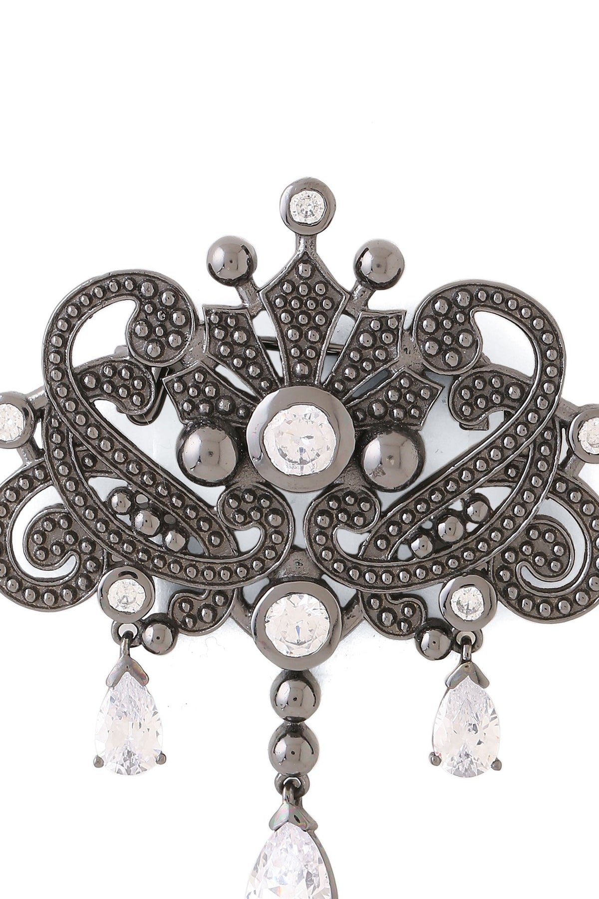 Grey Brass Brooch