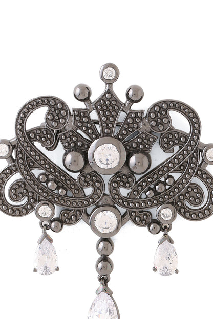Grey Brass Brooch
