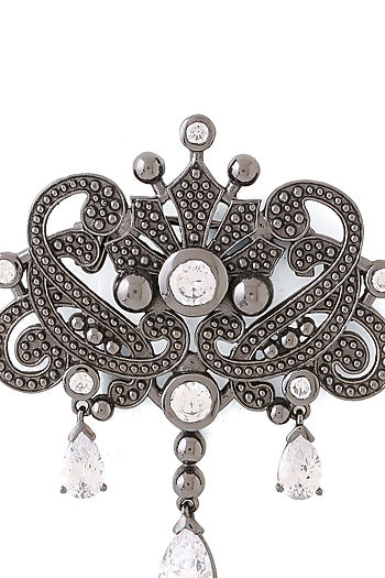 Grey Brass Brooch