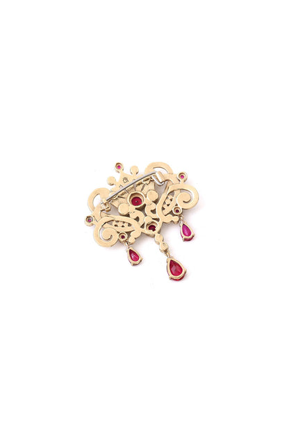 Gold Brass Brooch