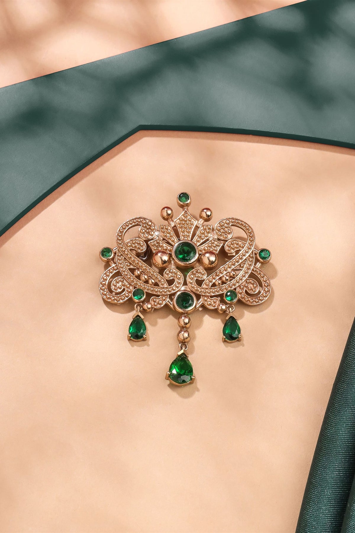 Gold Brass Brooch