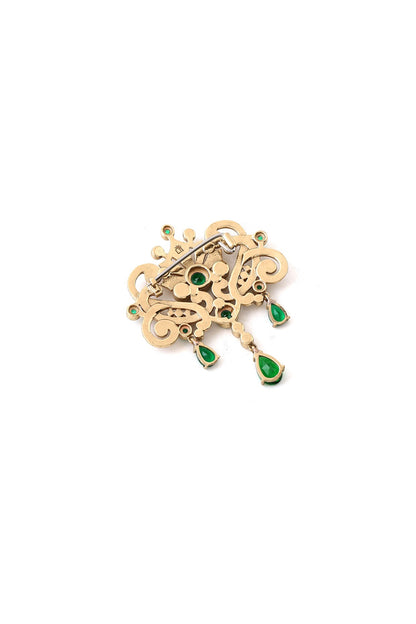 Gold Brass Brooch