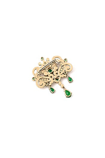 Gold Brass Brooch