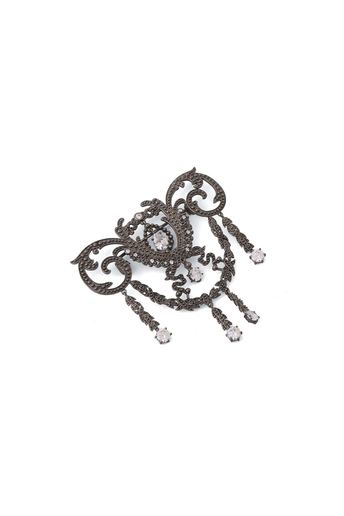 Grey Brass Brooch