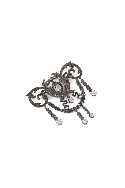 Grey Brass Brooch