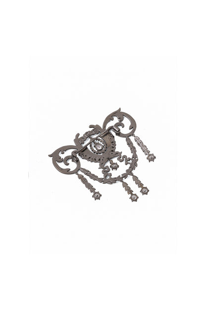 Grey Brass Brooch