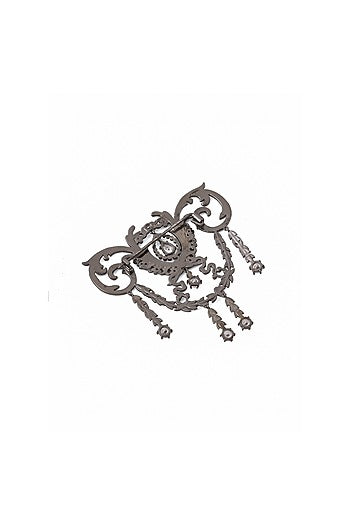Grey Brass Brooch