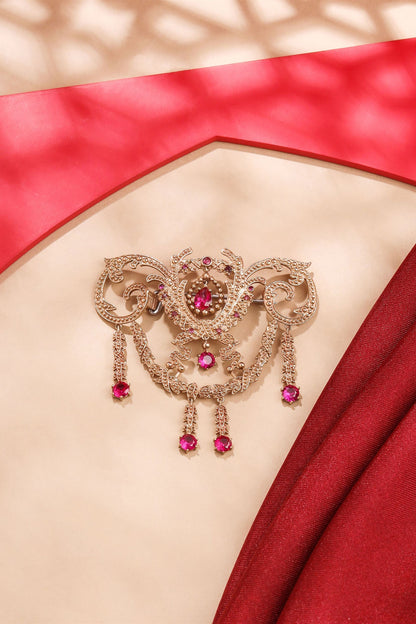 Gold Brass Brooch