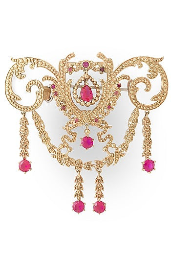 Gold Brass Brooch