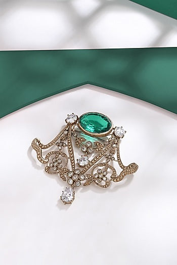 Gold Brass Brooch