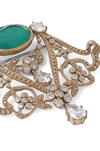Gold Brass Brooch