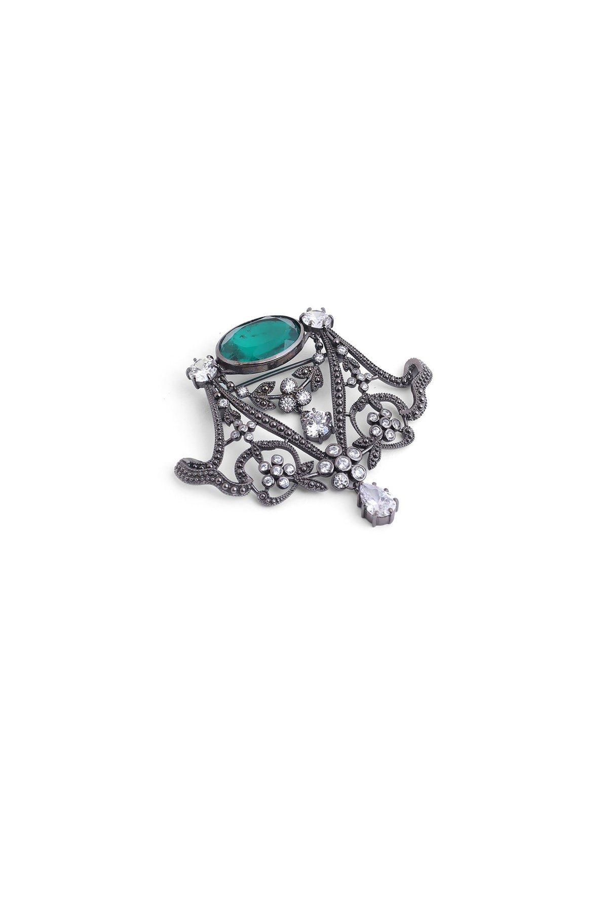 Grey Brass Brooch