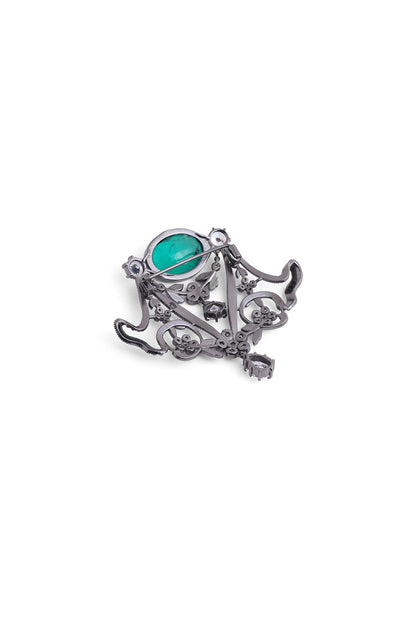 Grey Brass Brooch