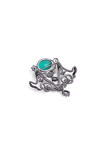 Grey Brass Brooch