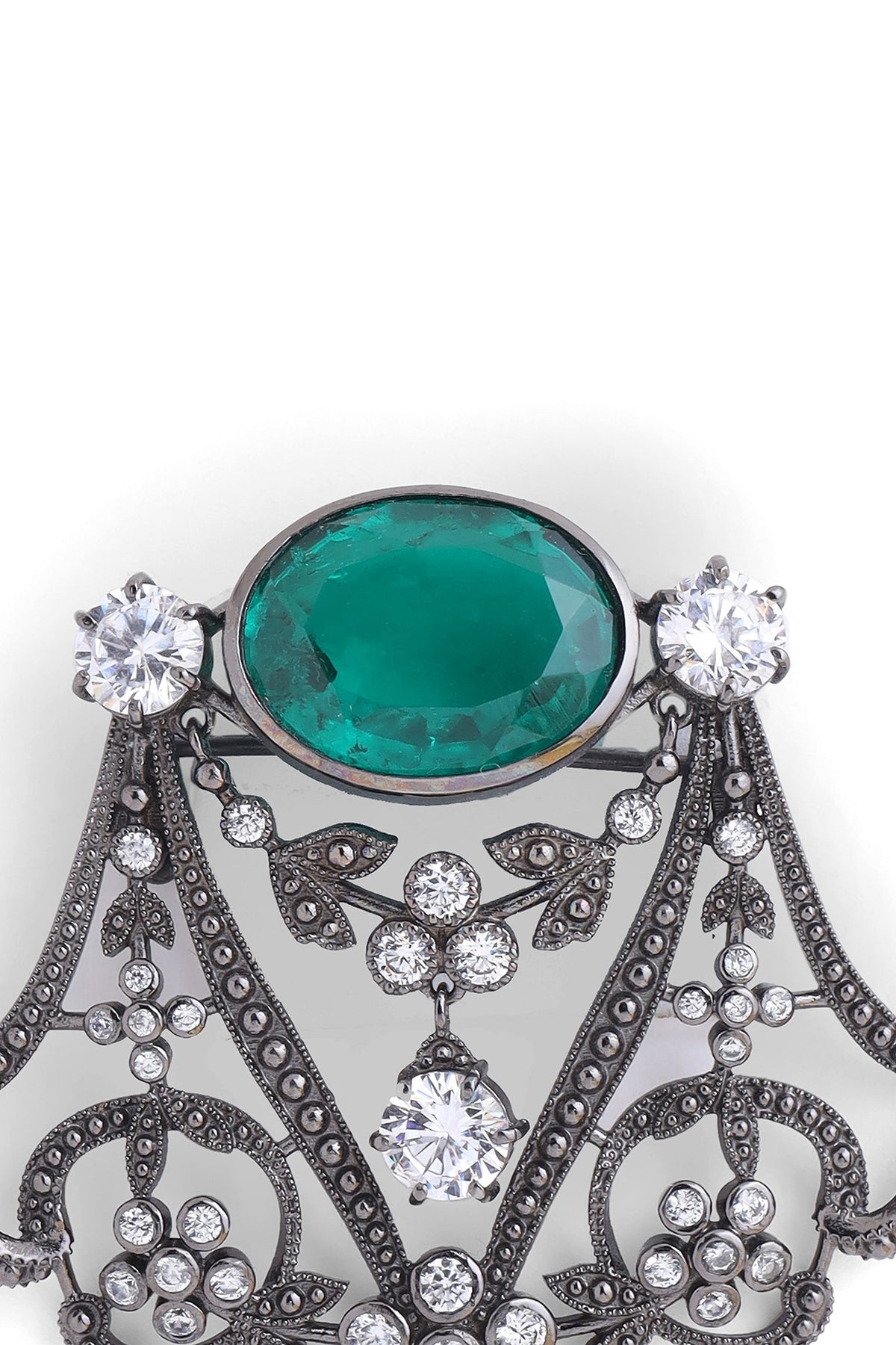 Grey Brass Brooch