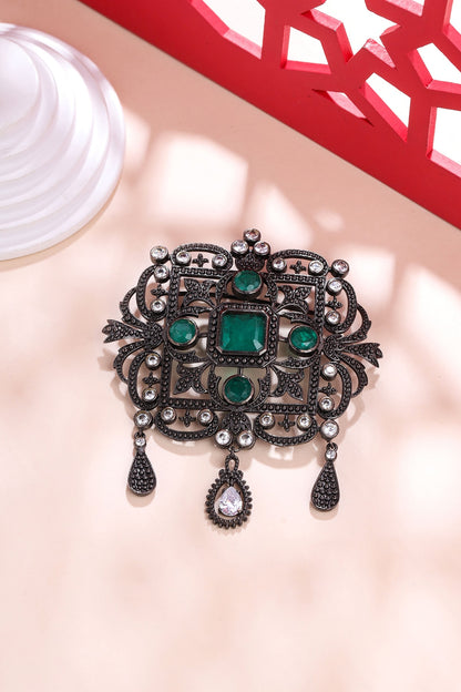 Grey Brass Brooch