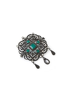 Grey Brass Brooch