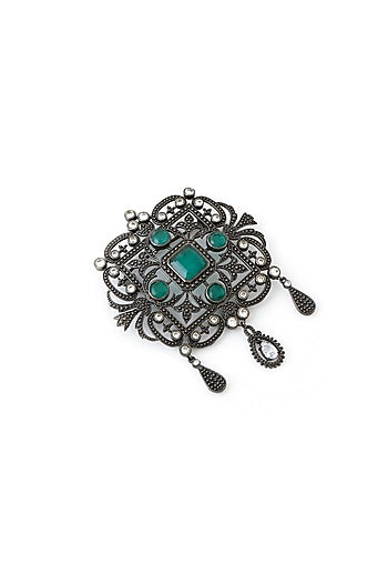 Grey Brass Brooch