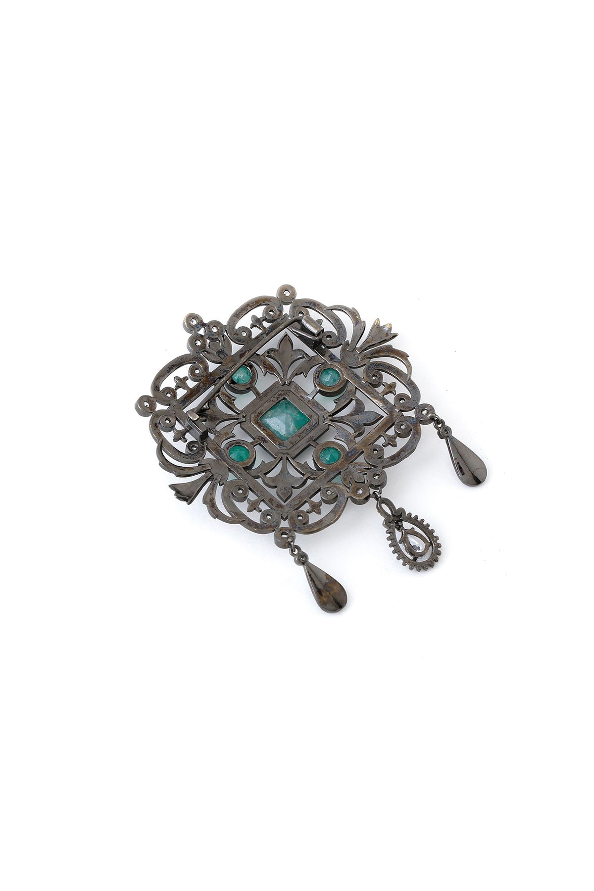 Grey Brass Brooch