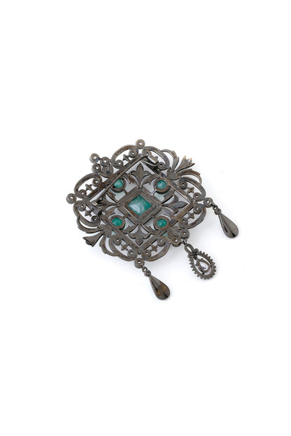 Grey Brass Brooch