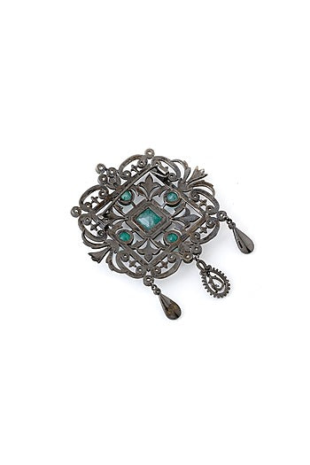 Grey Brass Brooch