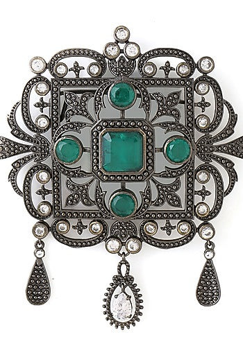 Grey Brass Brooch