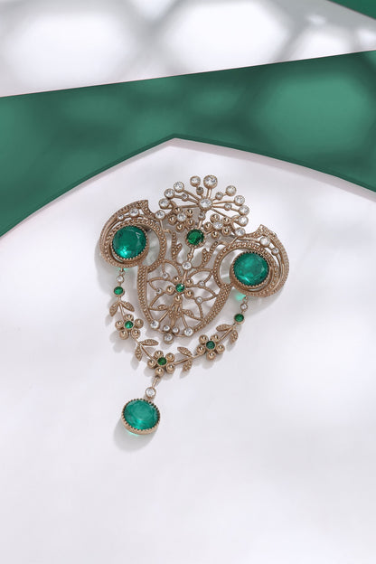 Gold Brass Brooch