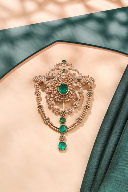 Gold Brass Brooch
