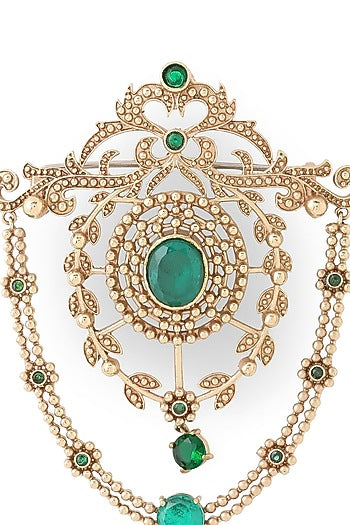 Gold Brass Brooch