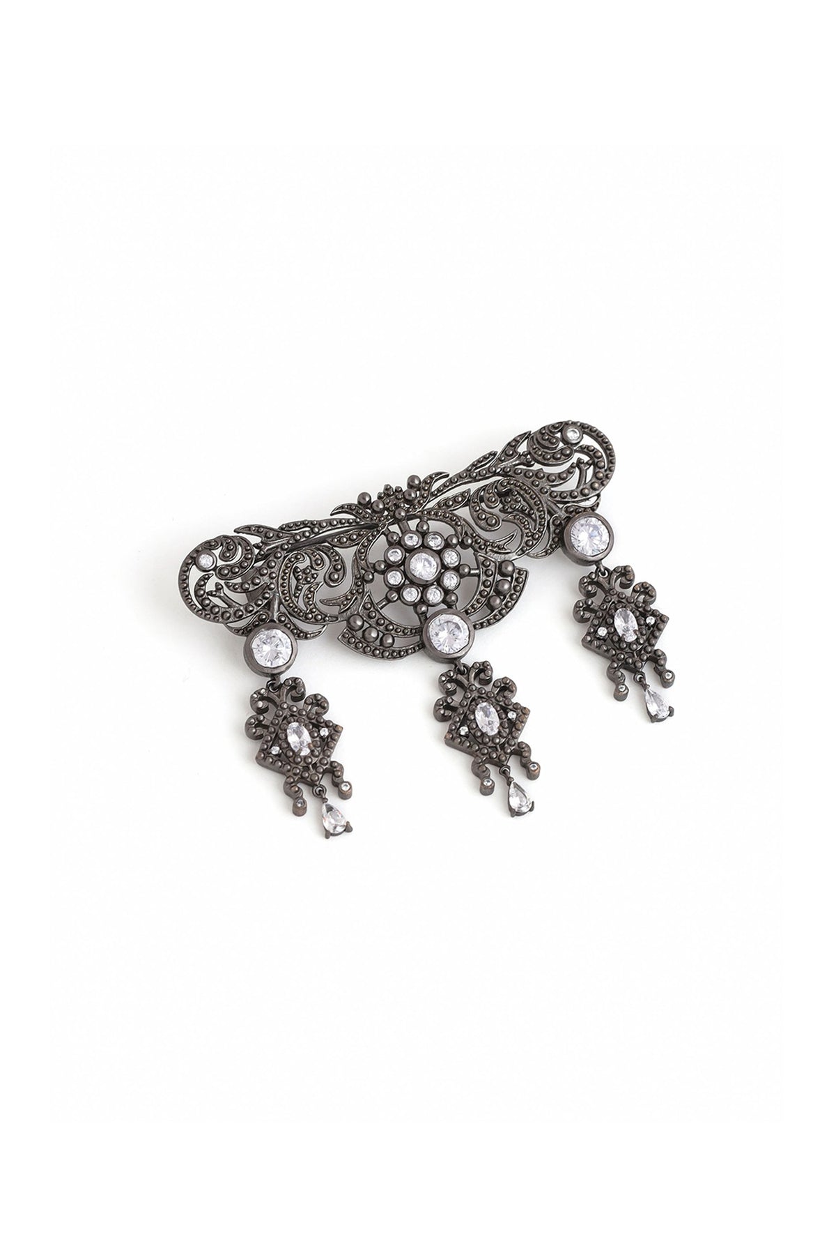 Grey Brass Brooch
