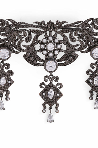 Grey Brass Brooch