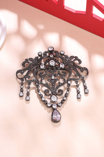 Grey Brass Brooch