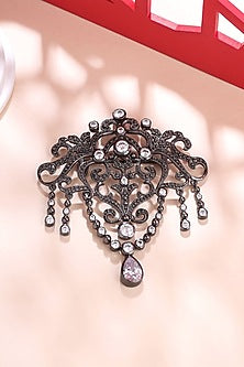 Grey Brass Brooch