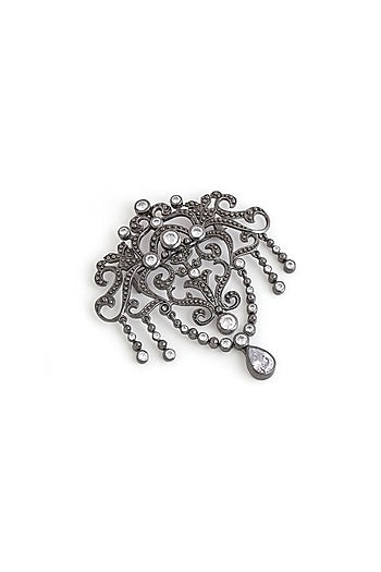 Grey Brass Brooch