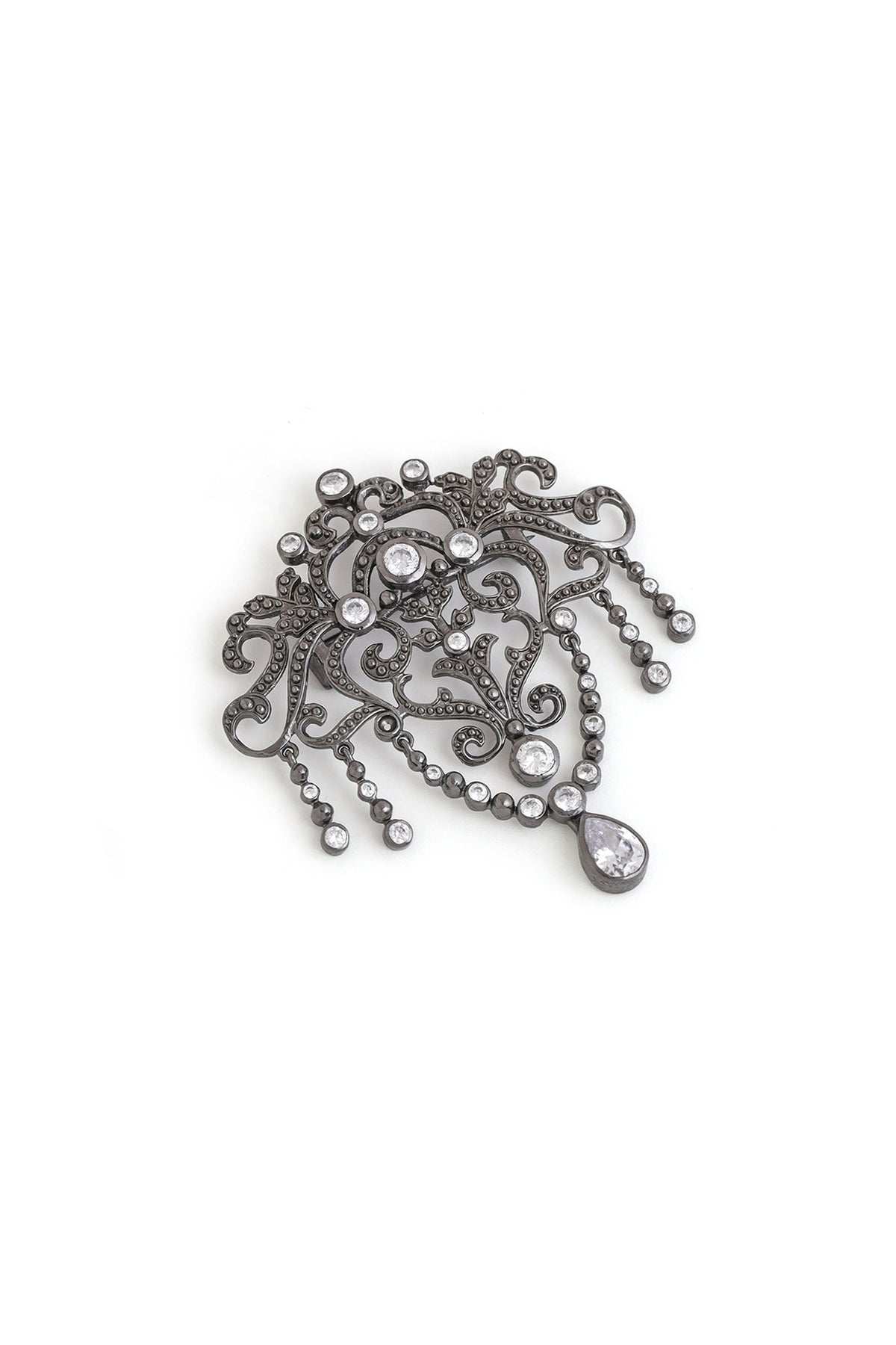 Grey Brass Brooch
