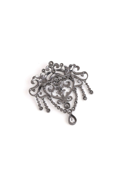 Grey Brass Brooch