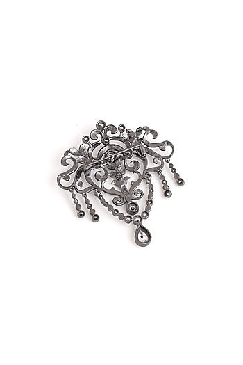 Grey Brass Brooch