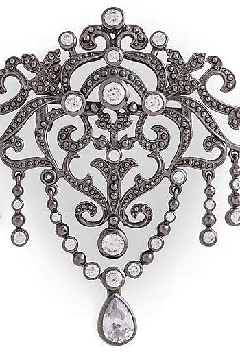 Grey Brass Brooch