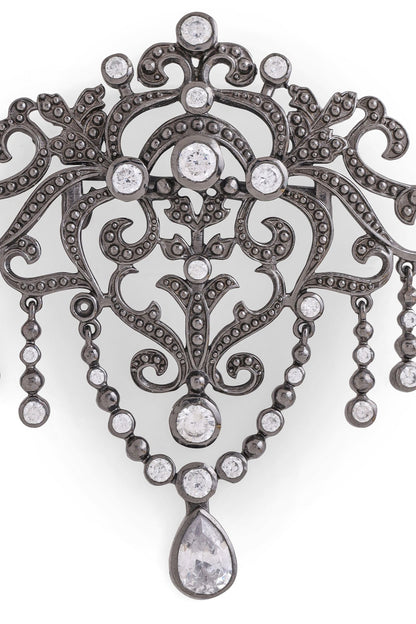 Grey Brass Brooch