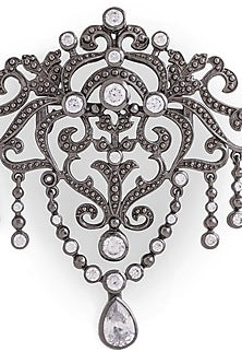 Grey Brass Brooch